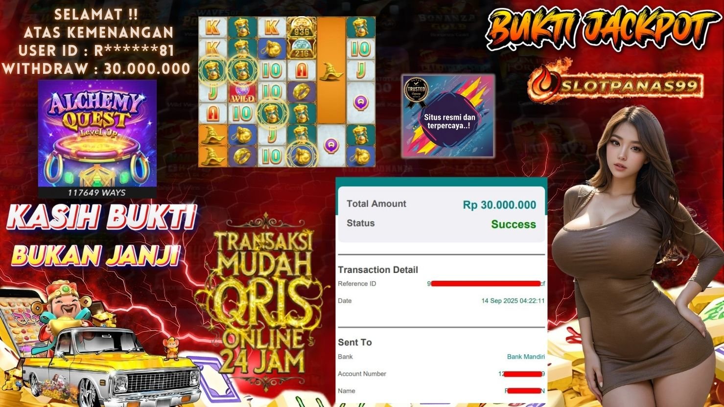 SLOTPANAS99 JACKPOT SLOT ALCHEMY QUEST LEVEL UP